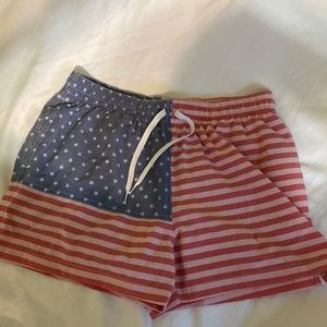 American Flag Swim Shorts - 4” Inseam